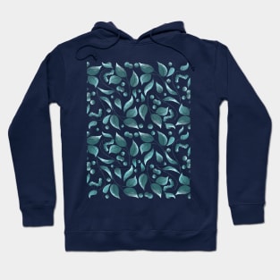 Colorful watercolor floral pattern with blueberries Hoodie